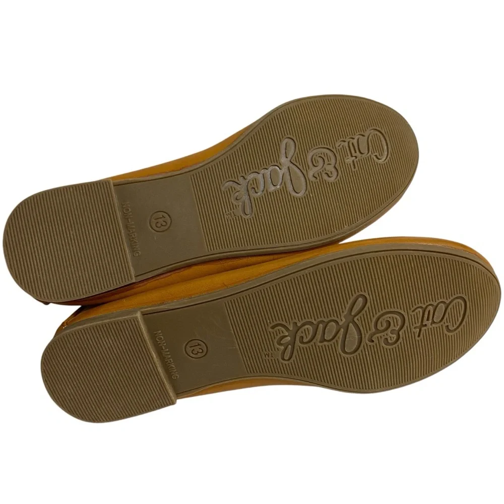 CAT & JACK Shoes Ballet Flats NEW Size 13 Camel Tan Padded Footbed Cute Bow